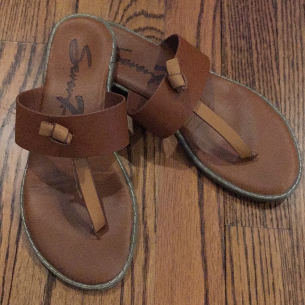 Seven7 Cognac/Brown Leather Sandals